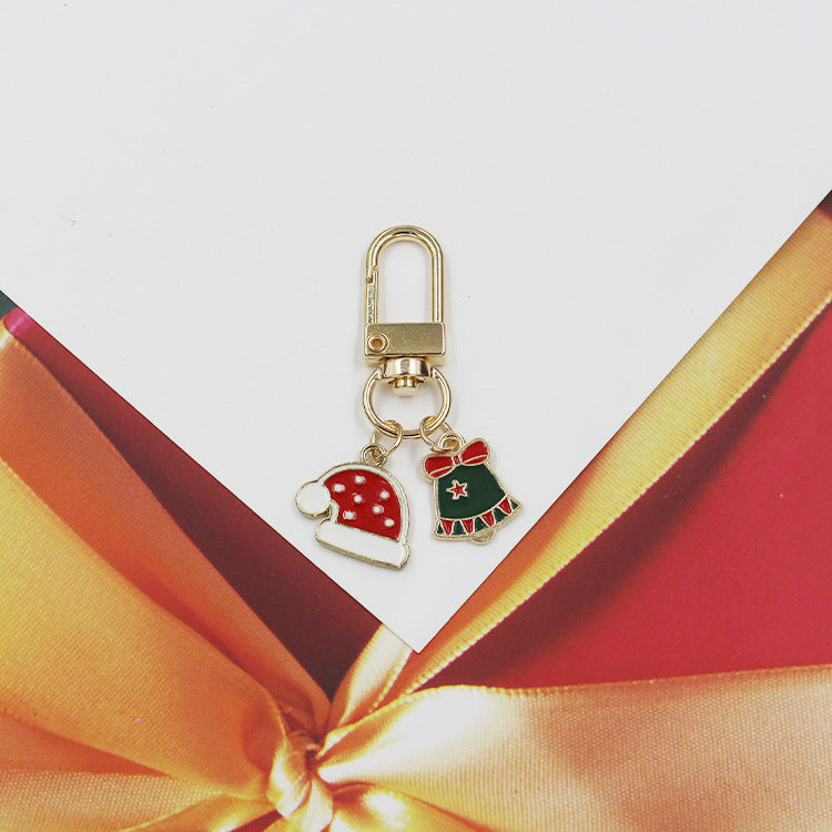 Wholesale Christmas Series Christmas Tree Hat Bells Snowflake Keychain